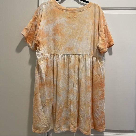 Wild Fable Babydoll Orange Tie Dye Short Sleeve Sweatshirt Dress Women Size XXL - Picture 5 of 5